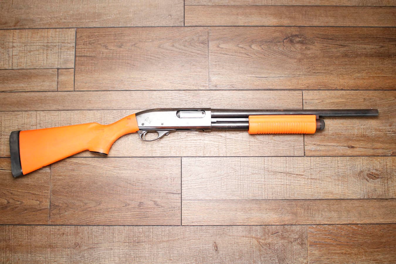 REMINGTON 870 Wingmaster 12GA Police Trade-In Shotgun with Synthetic Orange Stock