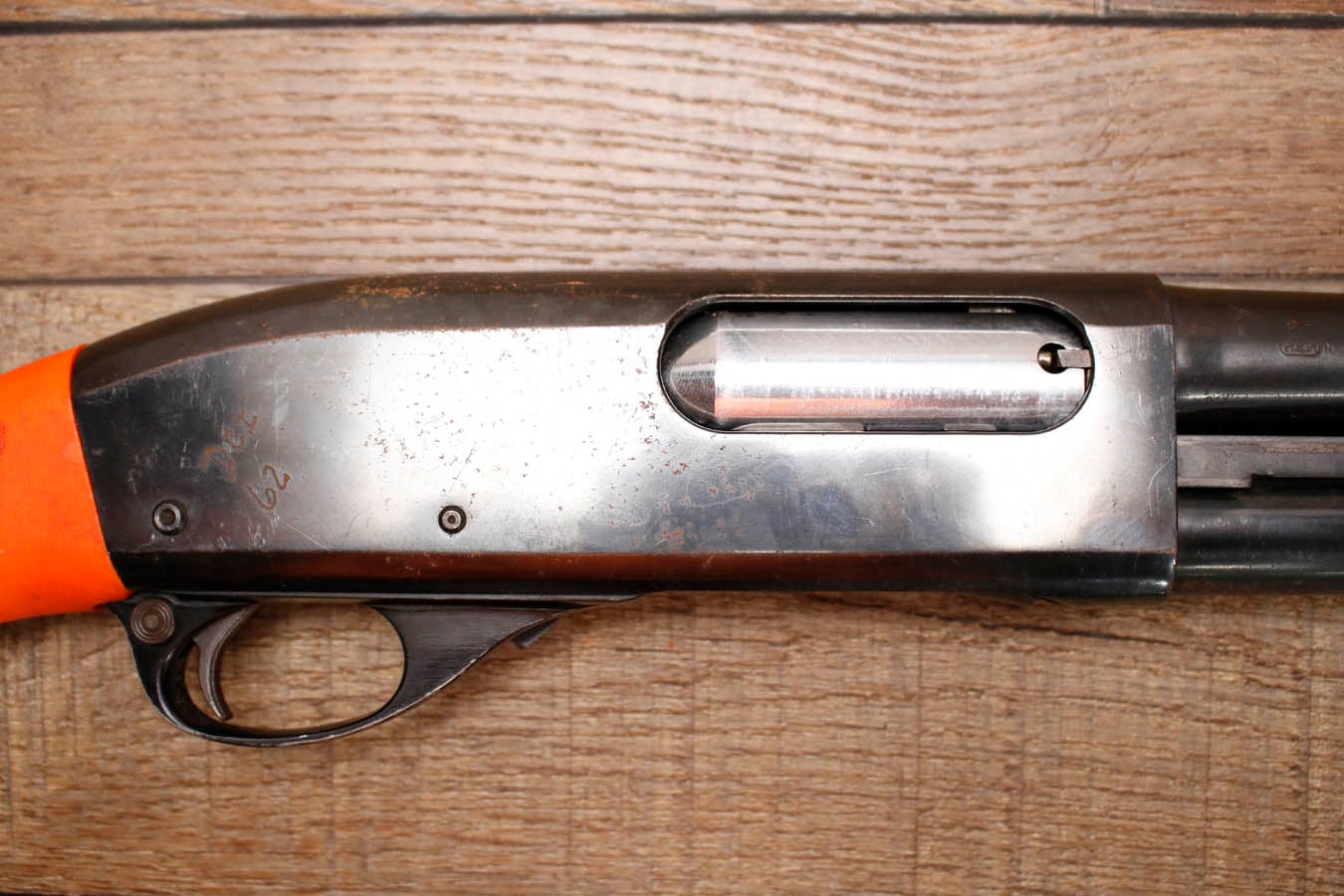 REMINGTON 870 Wingmaster 12GA Police Trade-In Shotgun with Synthetic Orange Stock