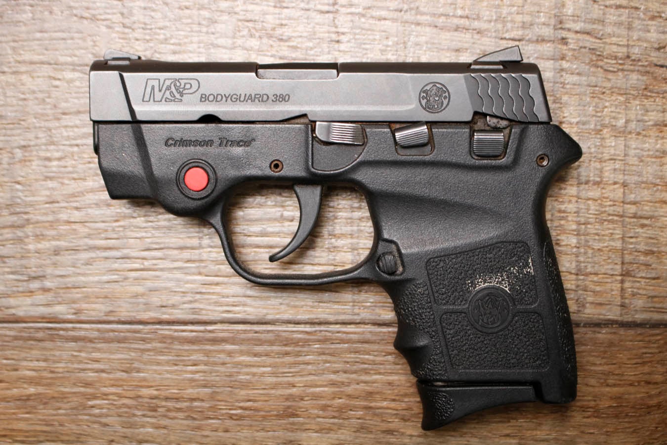 SMITH AND WESSON M&P Bodyguard 380 ACP Police Trade-In Pistol with Crimson Trace Laser