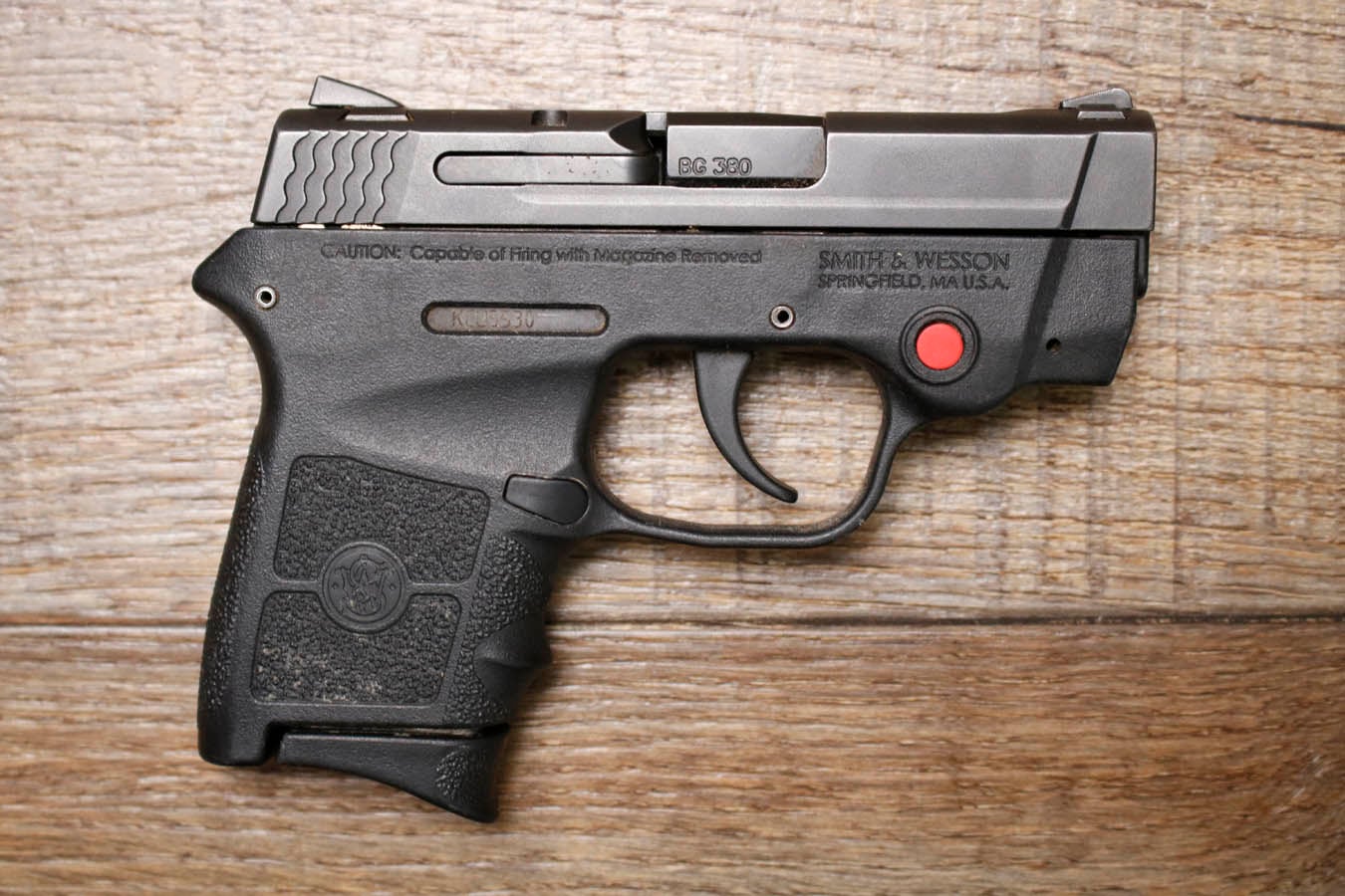 SMITH AND WESSON M&P Bodyguard 380 ACP Police Trade-In Pistol with Crimson Trace Laser