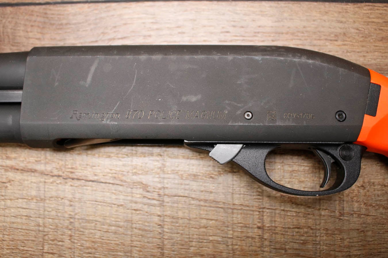 REMINGTON 870 Police Magnum 12GA Police Trade-In Shotgun with Synthetic Orange Furniture