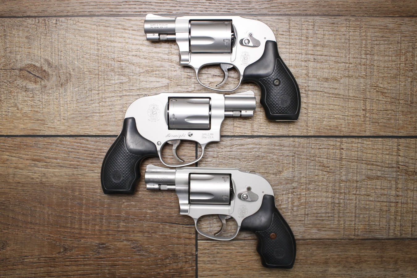 SMITH AND WESSON 638-3 Airweight 38 Special Police Trade-In Revolvers (Very Good Condition)