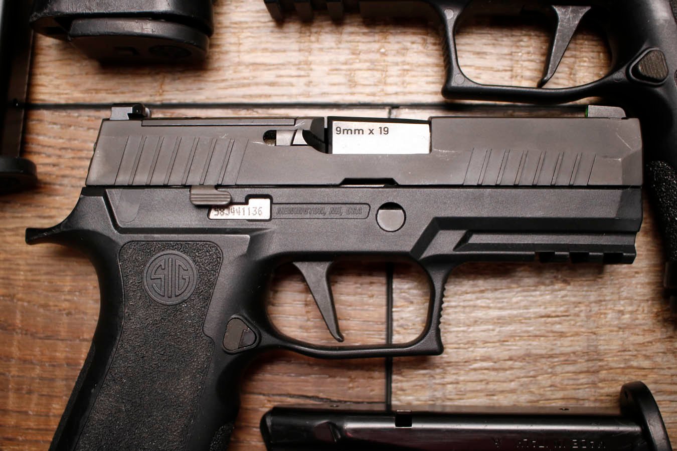SIG SAUER P320 X Carry 9mm Optic Ready Police Trade-In Pistol with Night Sights and Linndale PD Engraving (Good Condition)