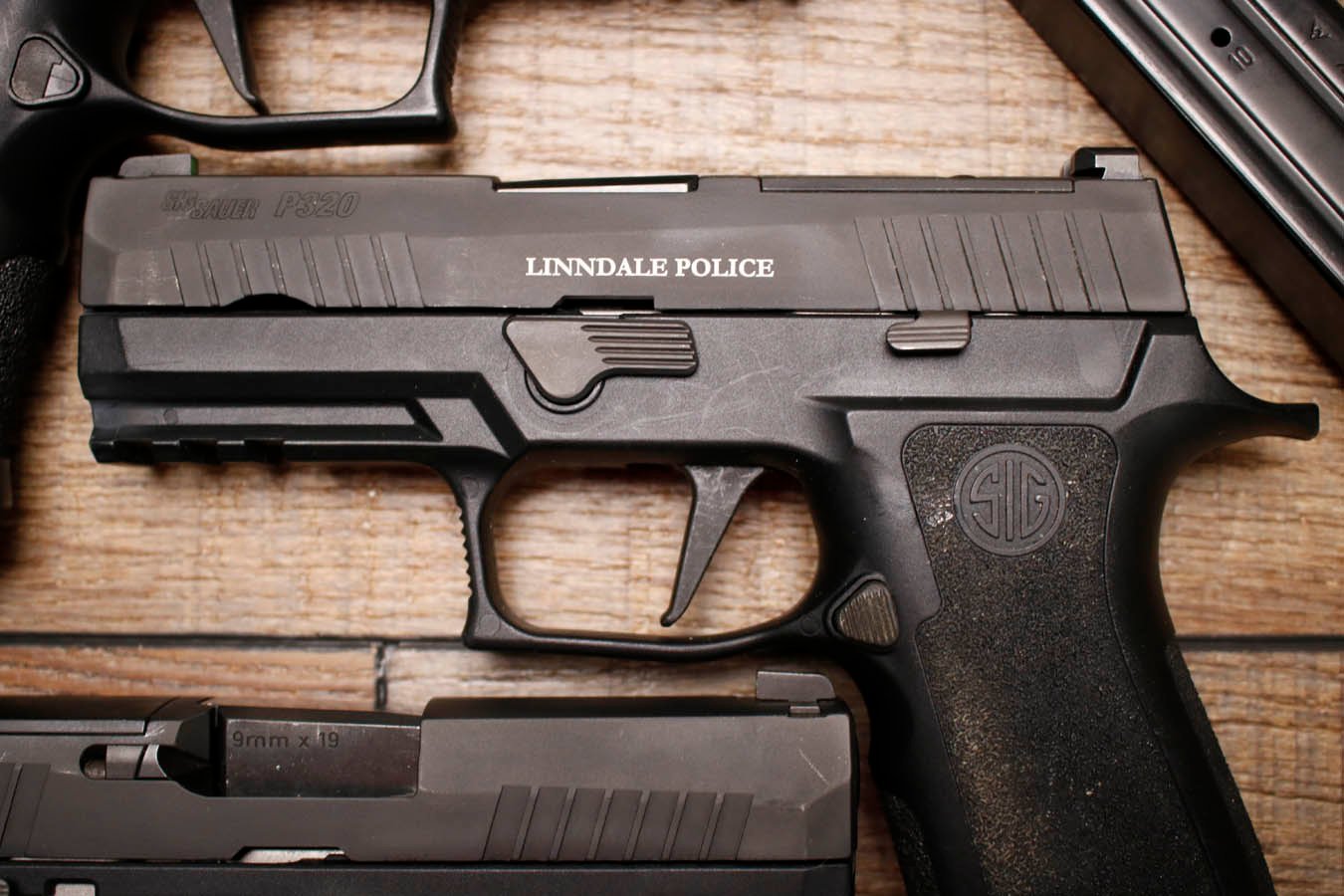 SIG SAUER P320 X Carry 9mm Optic Ready Police Trade-In Pistol with Night Sights and Linndale PD Engraving (Good Condition)