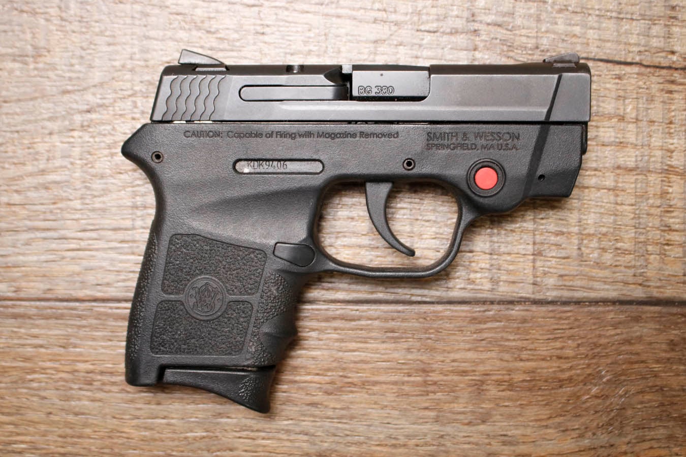 SMITH AND WESSON Bodyguard 380 ACP Police Trade-In Pistol with Crimson Trace Laser