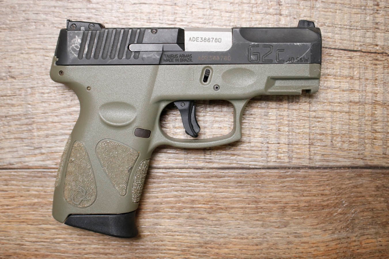 TAURUS G2C 40 S&W Police Trade-In Pistol with OD Green Frame