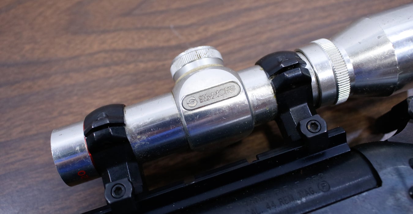 H AND R Handi Rifle SB2 44 Mag Police Trade-In Break Open Rifle with Simmons Optic