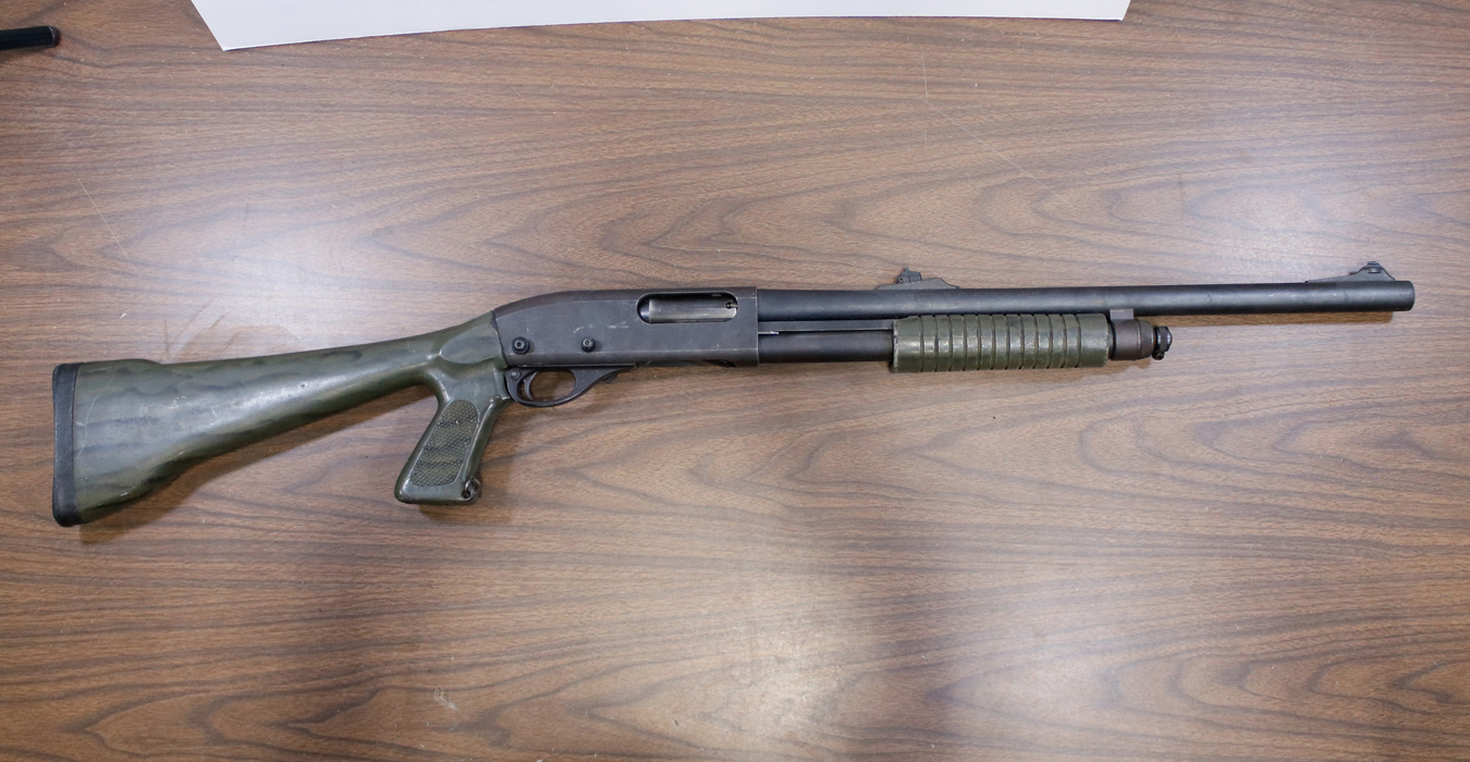 REMINGTON 870 Express Magnum 12 Gauge Police Trade-In Pump Shotgun with Green Stock