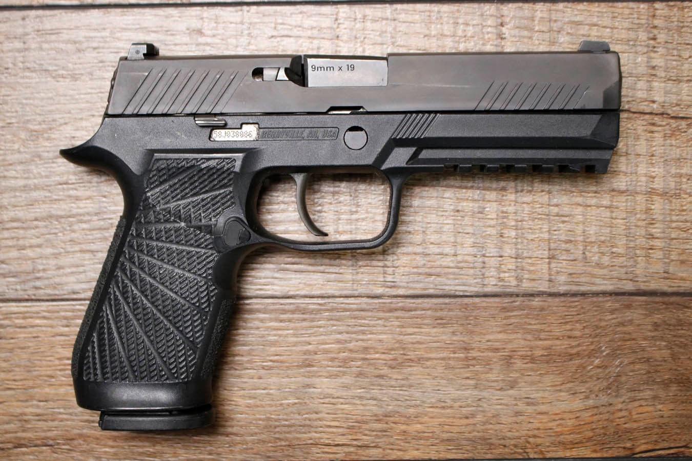 SIG SAUER P320 9mm Police Trade-In Pistol with Wilson Combat Frame and Youngstown Ohio PD Logo