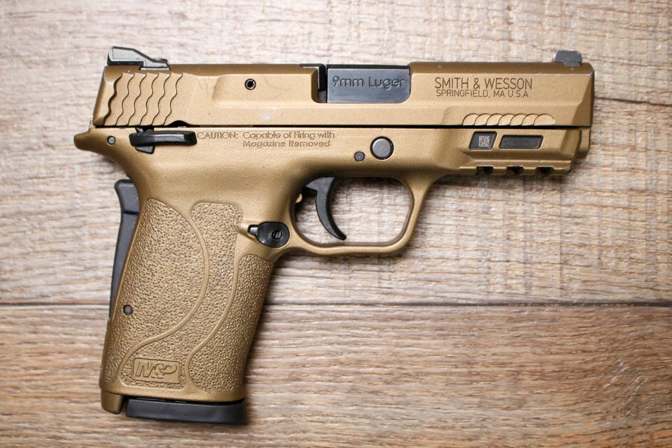 SMITH AND WESSON MP Shield EZ M2.0 9mm Police Trade-In Pistol with Bronze Cerakote Finish and 2 Magazines