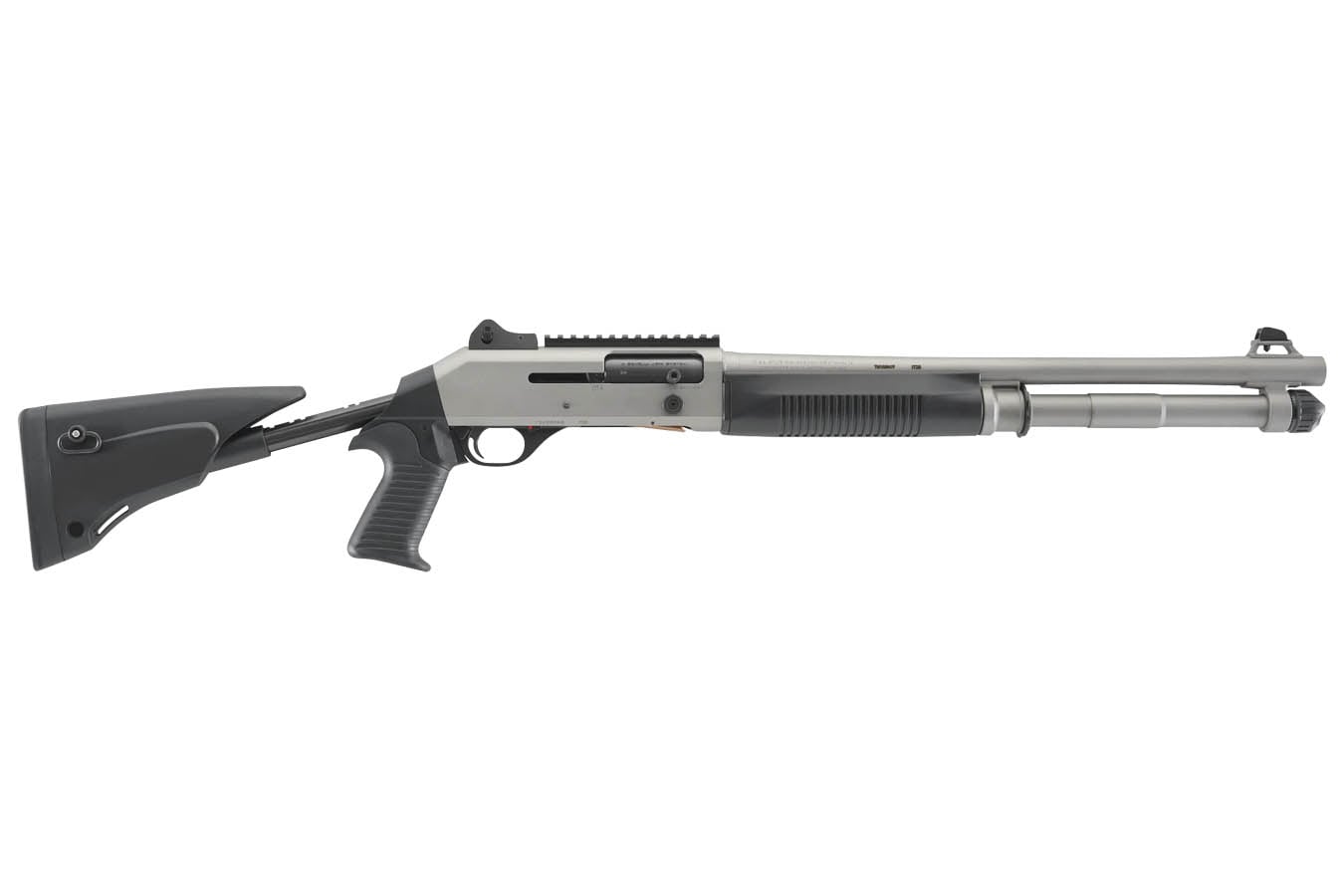 BENELLI M4 EXT Tactical 12 Gauge Semi-Auto Shotgun with Black Synthetic Stock and Titanium Cerakote Finish