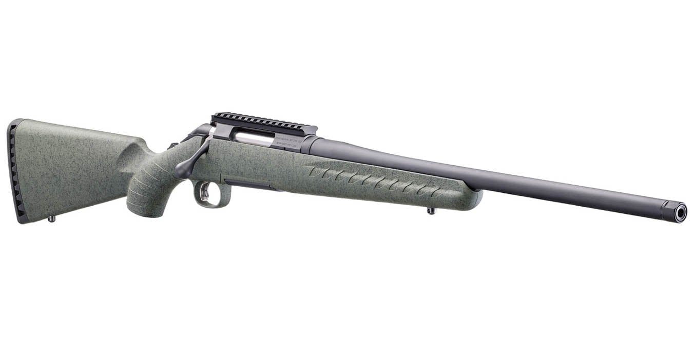 Glenfield Model A 243 Win Bolt-Action Rifle with Moss Green Splatter Stock and Threaded Barrel