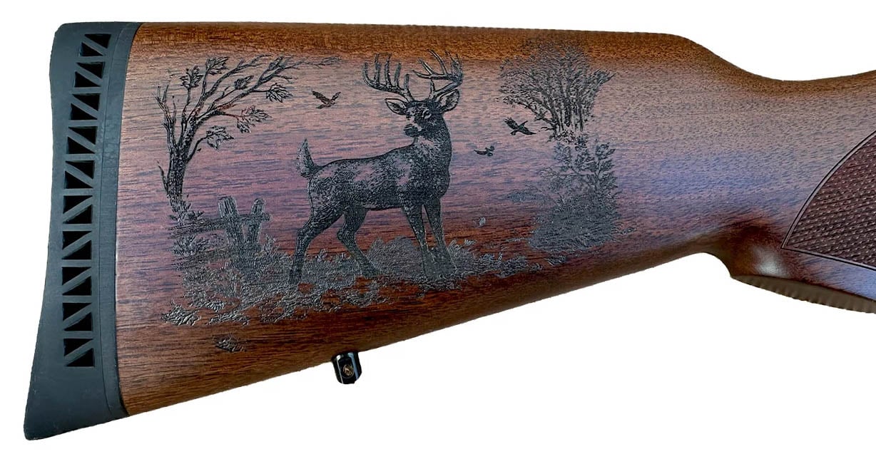 HENRY REPEATING ARMS Steel .45-70 Government Lever-Action Rifle with Custom Deer Engraving on Stock