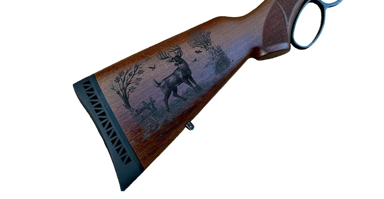 HENRY REPEATING ARMS Steel .45-70 Government Lever-Action Rifle with Custom Deer Engraving on Stock