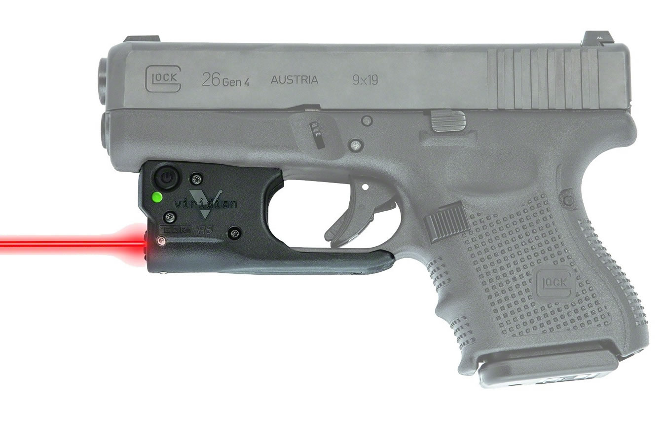 VIRIDIAN Reactor R5 Red Laser with Hybrid Holster for Glock 19/23/26/27
