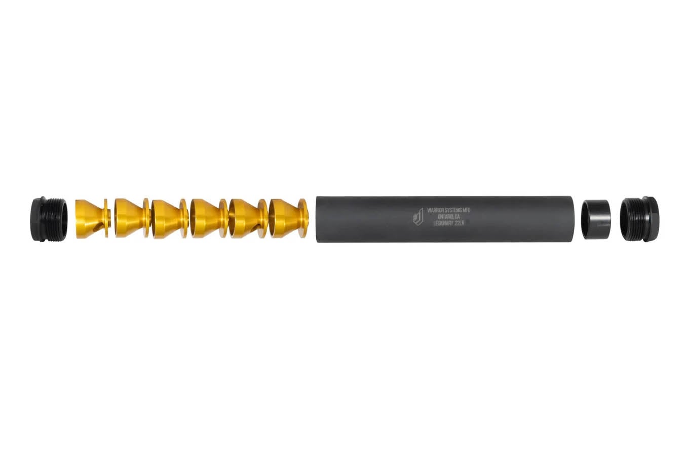WARRIOR SYSTEMS Legionary Multi-Caliber Rimfire Suppressor, Black